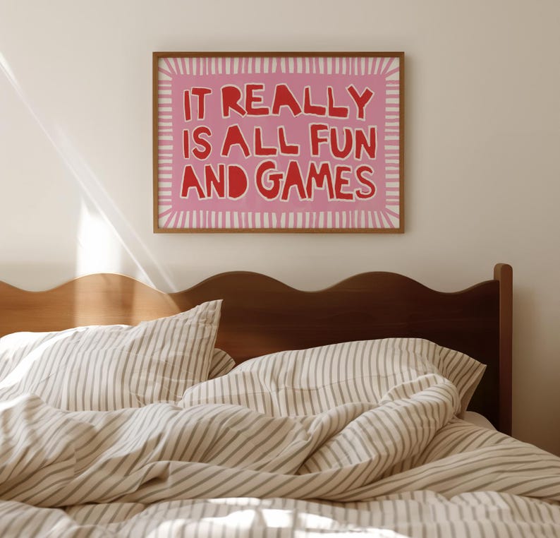 Pink Bold Typography Print, Fun Quote Wall Art Poster image 5