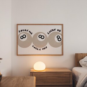 Lucky 8 Ball Art Print: Vintage Billiards Decor (Digital Download)