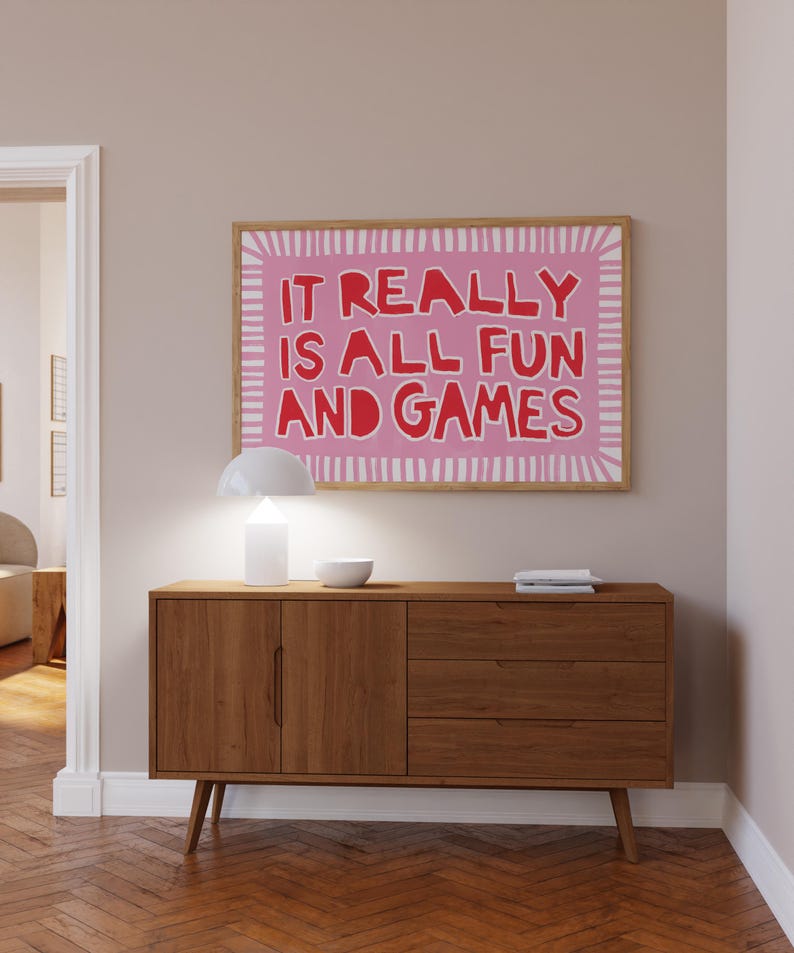 Pink Bold Typography Print, Fun Quote Wall Art Poster image 3