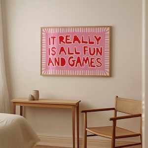 Pink Bold Typography Print, Fun Quote Wall Art Poster image 6