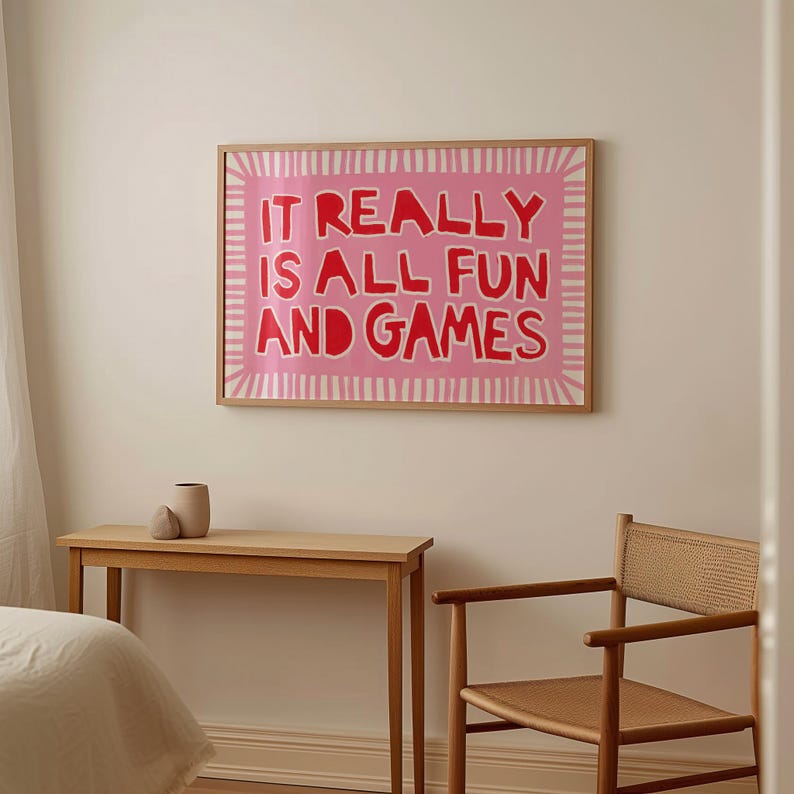 Pink Bold Typography Print, Fun Quote Wall Art Poster image 6