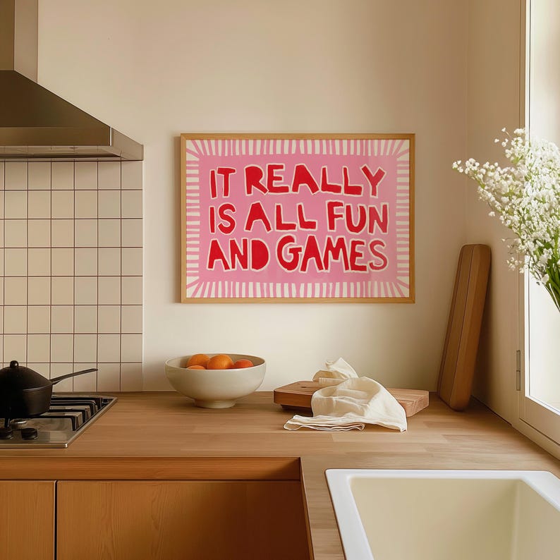 Pink Bold Typography Print, Fun Quote Wall Art Poster image 8