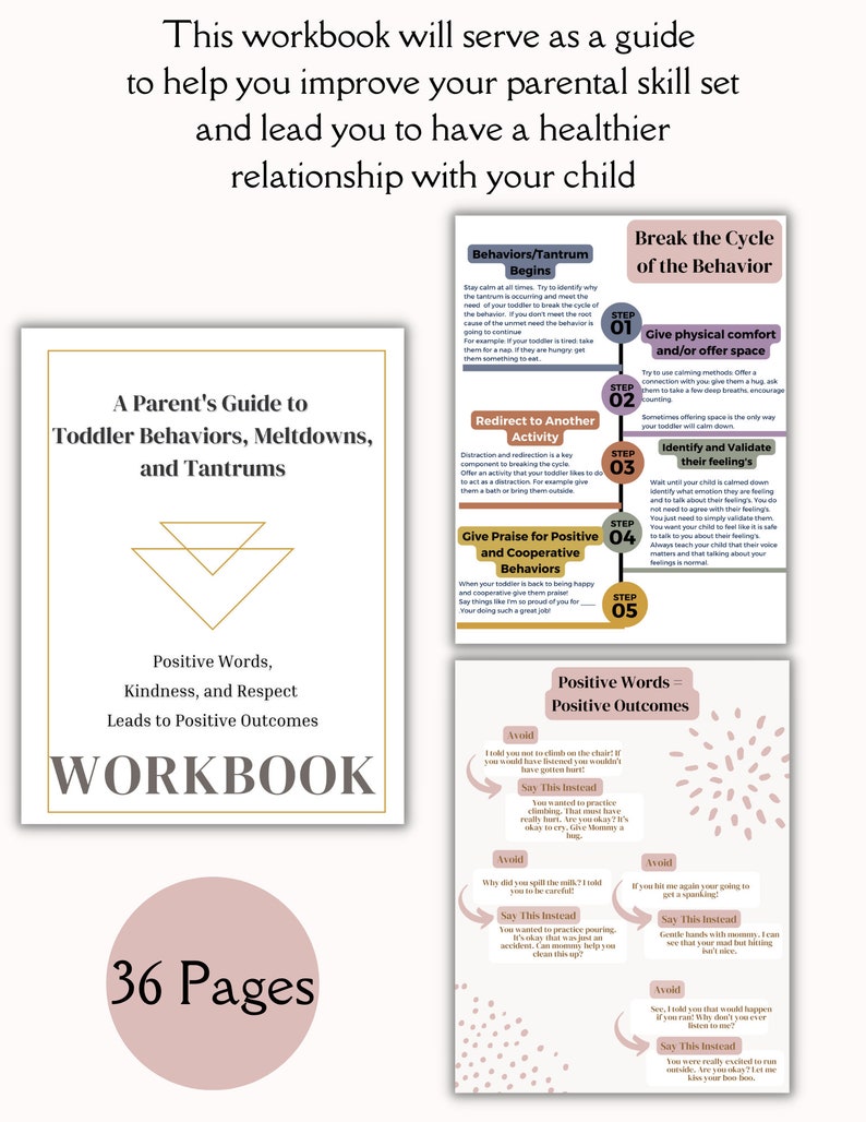 Gentle Parenting, Positive Conscious Parenting, Printable Workbook: Emotion Coaching Guide, Managing Big Feelings | Mindful Parent Tips image 2