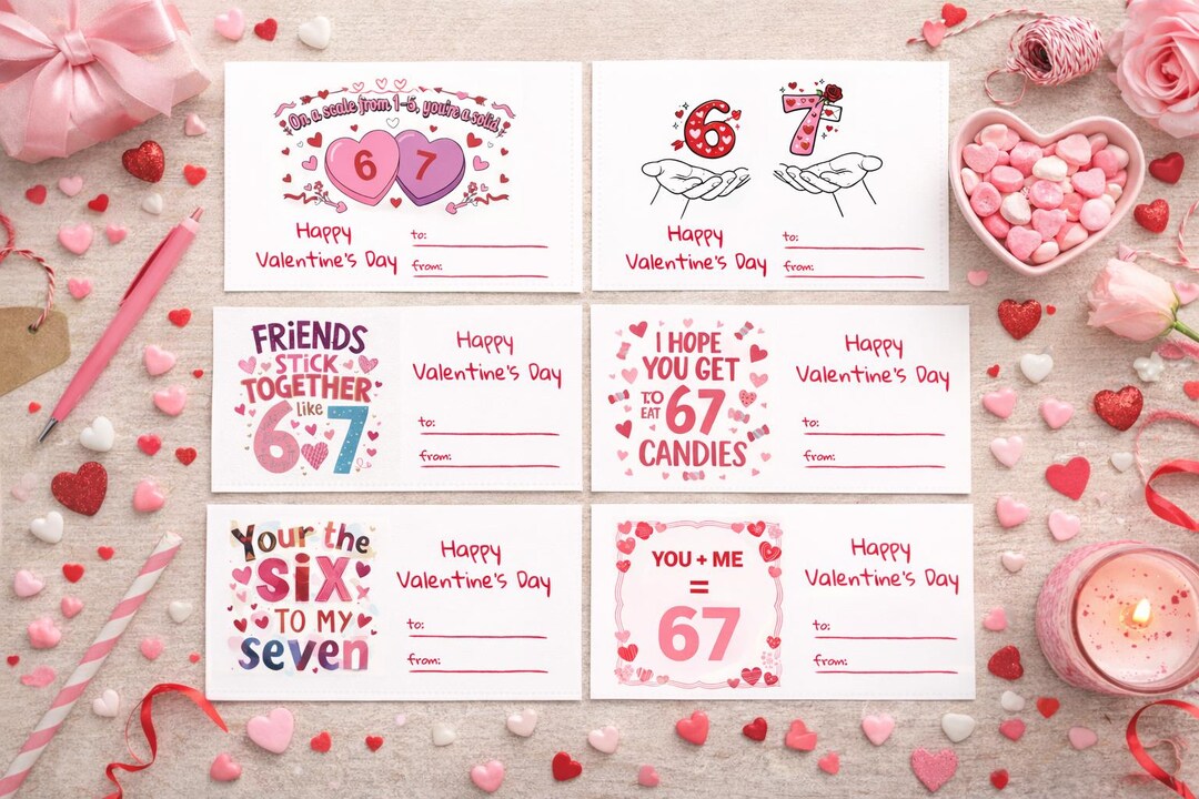 67 Valentine Cards for Kids – Funny Six Seven Classroom Valentines ...