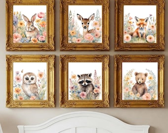 Woodland Nursery Prints Baby Room Decor, Woodland Nursery Wall Art Gift, Woodland Baby Animal Prints Kids Decor DIGITAL DOWNLOAD