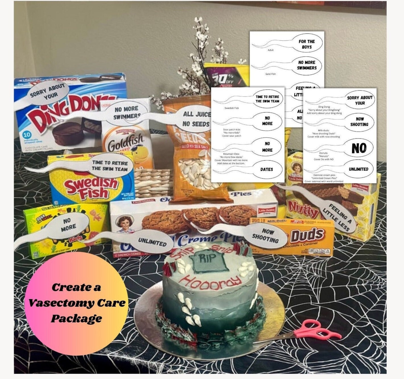 Vasectomy Care Package Template, Vasectomy Gift Basket, Vasectomy Sperm