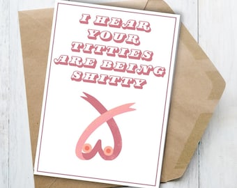Breast Cancer Care Package Card, Breast Cancer Gift, Breast Cancer Care Package for Her, Funny Breast Cancer Card for Friend,