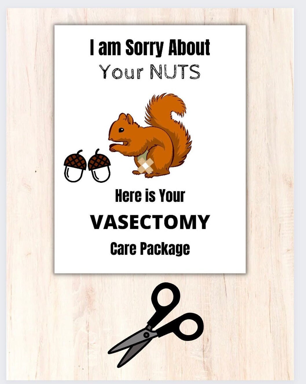 Vasectomy Card for Care Package Printable Sign Vasectomy Etsy