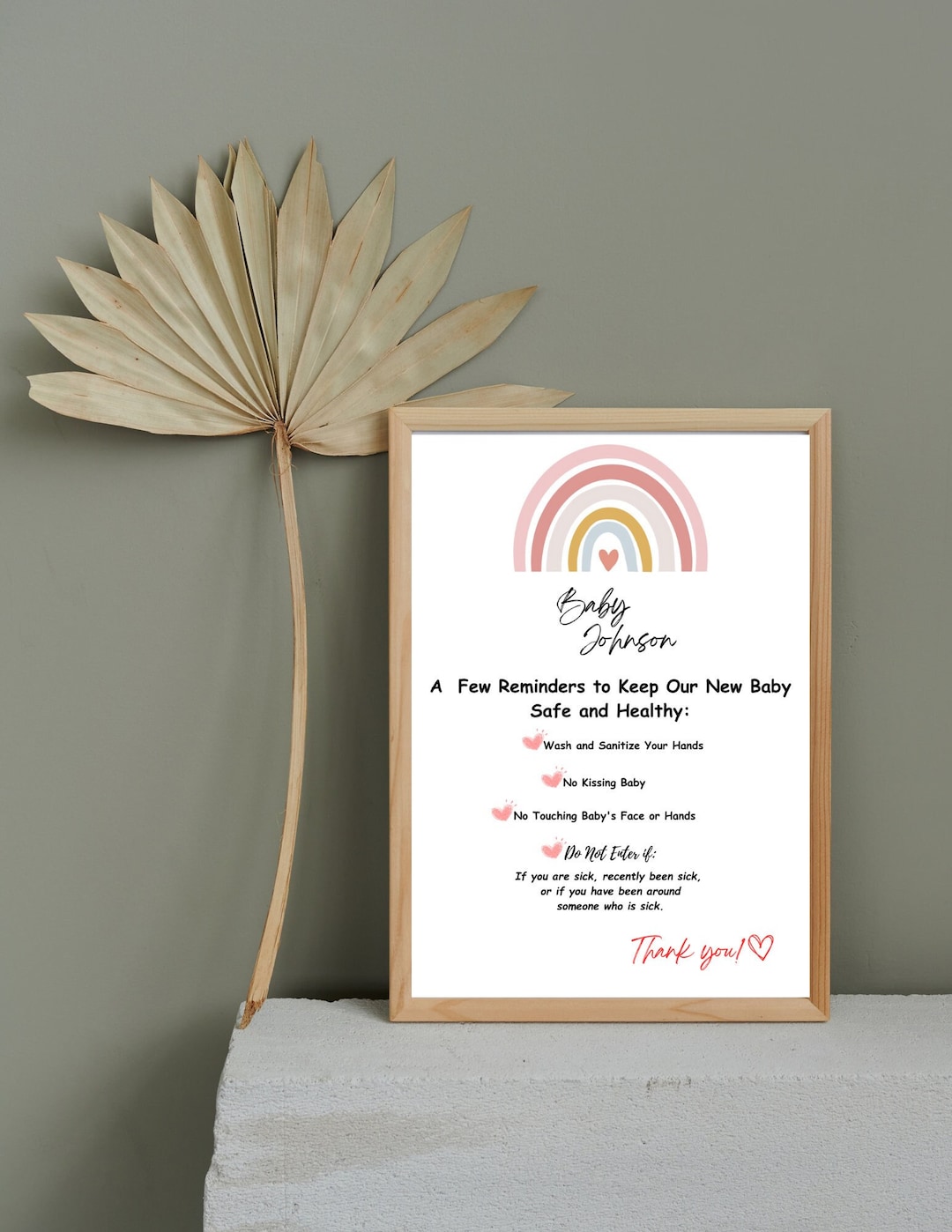 Newborn Visiting Rules EDITABLE, Hospital Door Sign, Newborn Visiting