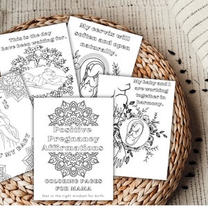 Affirmation bei der Geburt, Malbuch für die Schwangerschaft, Hypnobirthing Affirmation, Ausmalbilder, Zentangle, Ausmalbilder, Mandala, Malbuch