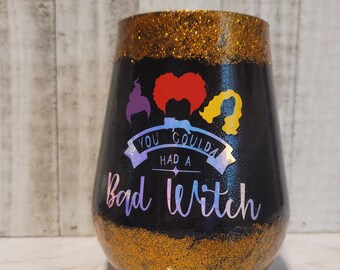 Hocus Pocus Tumbler / Halloween / Bad Witch / Girls Night In / Custom Tumbler / Witch / Witchy Cup / Wine Tumbler
