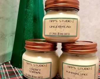 Cherry Cordial Soy Candle, Seasonal Holiday Scented Candles