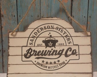 Hocus Pocus Shiplap Sign | Brewing Company | Faux Shiplap | Halloween | Sanderson Sisters | Halloween Décor | Halloween decorations
