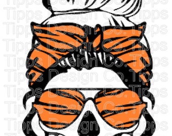 Tiger Stripe Mom Skull, Waterslide, Printable Vinyl, Mom Life