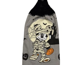Crochet Top Kitchen Towel - Mickey Mouse Halloween- Mummy