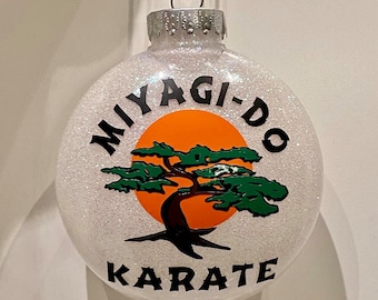 Cobra Kai inspired Ornament. Miyagi Do. Karate Kid. Glitter Ornament. Christmas Ornament