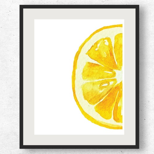 Lemon Watercolor Print - Etsy