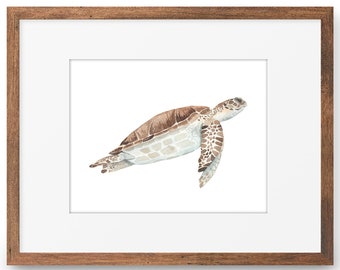 turtle watercolor, turtle print, sea turtle wall art, sea art, ocean art, turtle painting, home decor, printable art, instant download 95