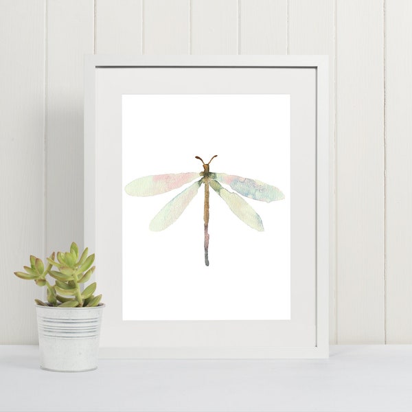 dragonfly wall art, dragonfly watercolor, dragonfly print, nursery decor, dragonfly painting, home decor, printable art, instant download 2