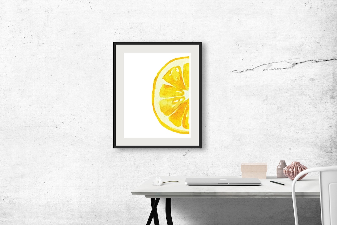 Watercolor Lemon Kitchen Wall Art Lemon Print Lemon Decor Etsy
