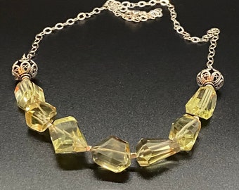 Exquisite, distinctive necklace of citrine and sterling silver.  Ideal for any occasion.