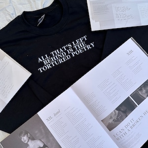 All That’s Left Is Poetry Embroidered Book Tee Crewneck | Bookish Sweatshirt Merch | Reader Gifts | Bookstagram | Booktok | Bookworm Gifts