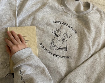 A Book For Every Situation | Bookish Sweatshirt Merch | Reader Shirt Gifts | Bookstagram | Booktok | Bookworm Gifts