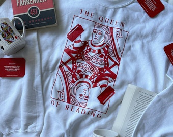 The Queen of Reading Crewneck | Bookish Sweatshirt Merch | Reader Shirt Gifts | Bookstagram | Booktok | Bookworm Gifts