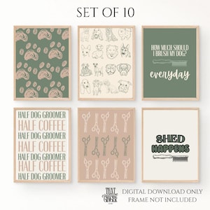 Dog Groomer Wall Decor - Set of 10 digital download, dog owner, dog groomer, wall decor, digital downloads