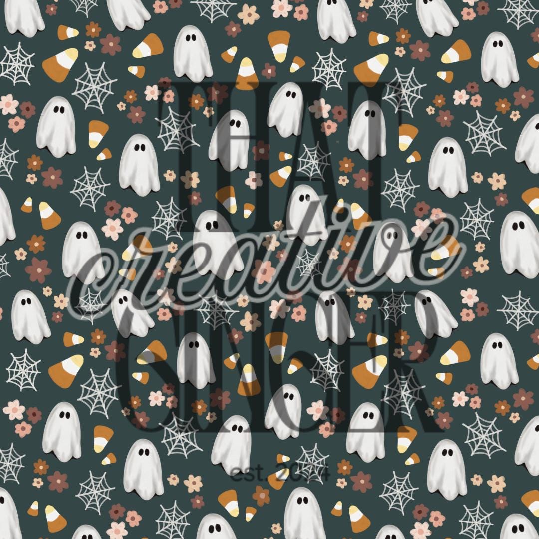Cute Ghost Seamless Pattern- Fabric Pattern, Ghost, Fall Season , Fall ...