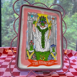 Impression d'art carte de tarot le hiérophante – 5 x 7 po. Illustration numérique dessinée à la main sur papier cartonné mat – thème Rituel et Sagesse