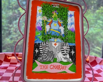 The Chariot Tarot Card Art Print: Mystical Hand-Drawn Illustration