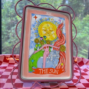 Impression d'art de carte de tarot The Sun – 5 x 7 po. Illustration numérique dessinée à la main sur du papier cartonné mat – imagerie joyeuse et rayonnante