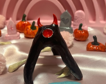 Adopt A Sun Pop Buddy – Devil Collection | Handmade Clay Creature w Mini Zine, Birth Certificate & Carry Box | Whimsical Art Collectible