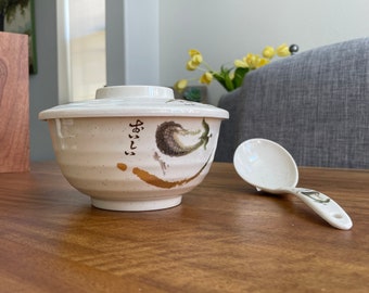 Japanese Melamine Bowl with Lid, Japanese Ramen Bowls, Large Dining Bowl, Pho Bow, Cereal Bowl, Mixing Bowl, Dishwasher safe dinnerware bowl