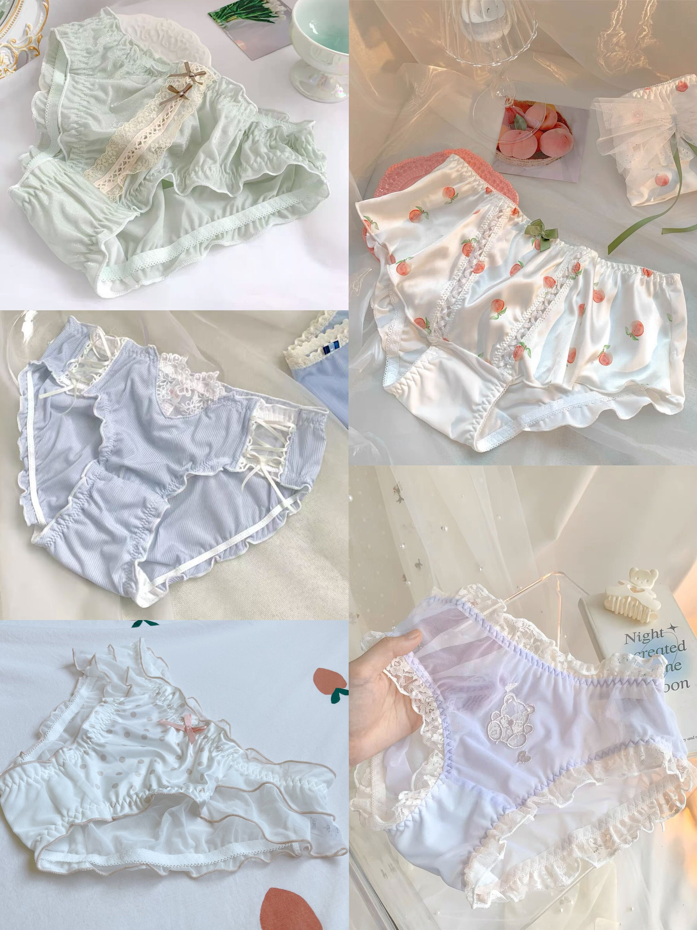 Juniors Underwear Floral Lace Mid-Waist Panty Briefs 3-Pack