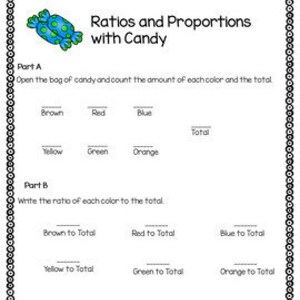 Candy Math Activity With Ratios, Proportions, Percent and Probability ...