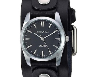 Gala Ladies Black Watch with Black Leather Cuff GB223K