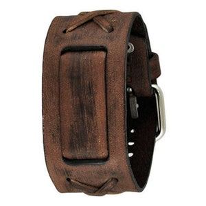 Faded Brown X Leather Cuff Watch Band 20mm FXB-B
