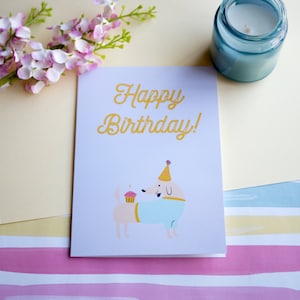 Biglietto di auguri di buon compleanno per cani con busta 5x7