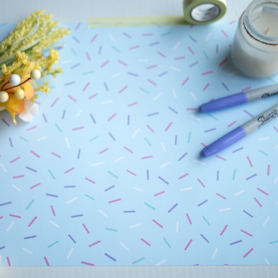 Blue Sprinkles Wrapping Paper / Gift Wrap Etsy