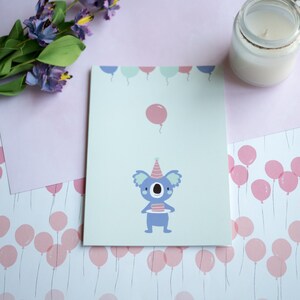 Biglietto di auguri di buon compleanno Koala con busta 5x7