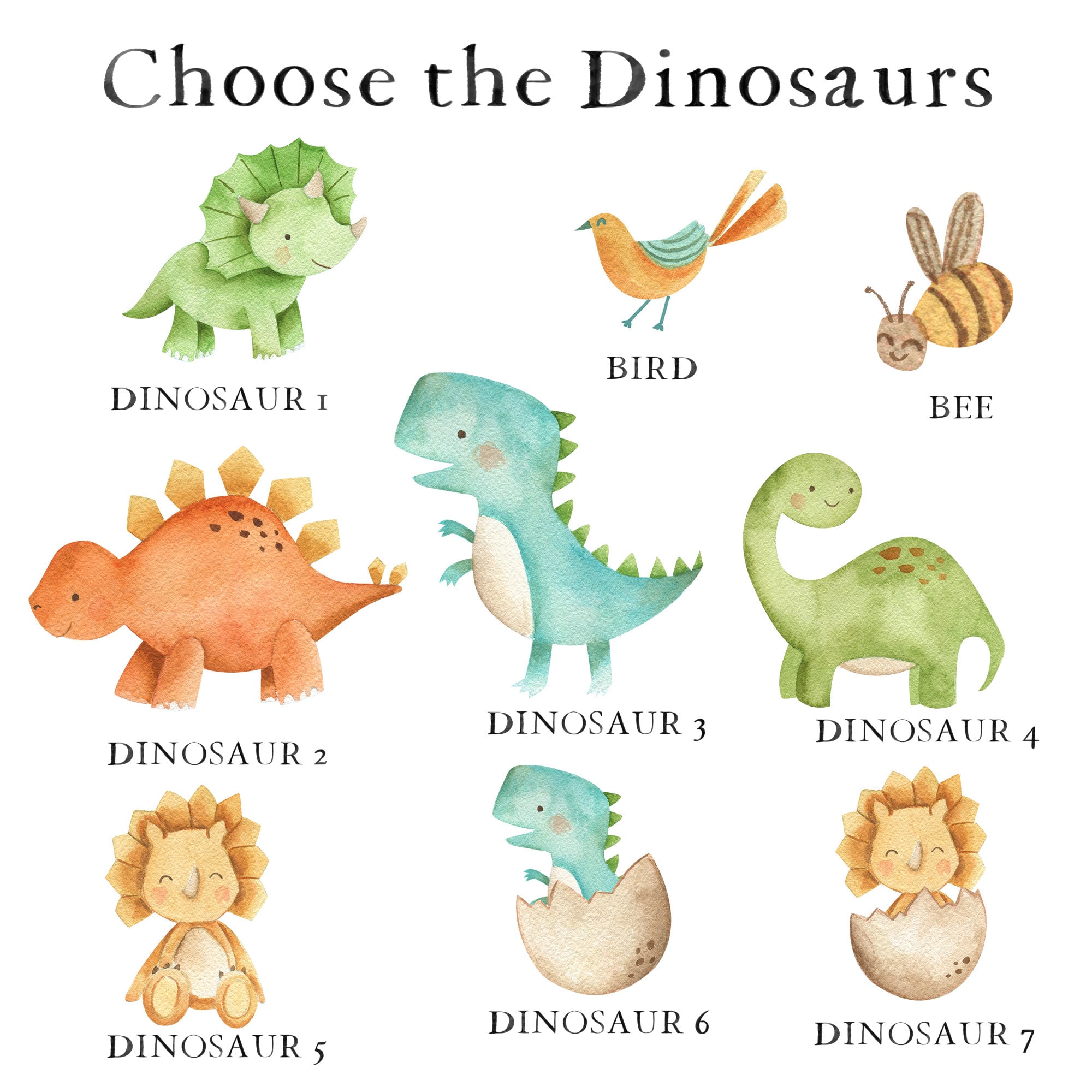 Personalised Dinosaur Nursery Art Personalised Baby Name Etsy