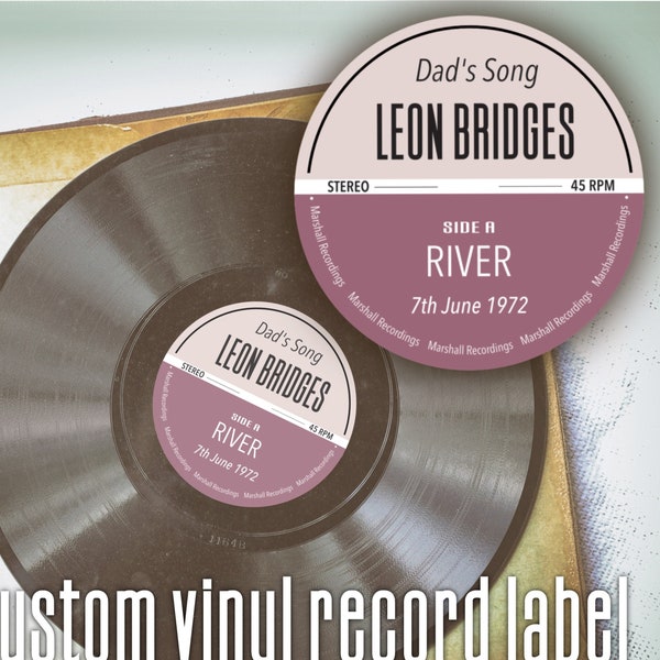 Custom vinyl record label | Wedding Sticker | Our Song | Music Gift