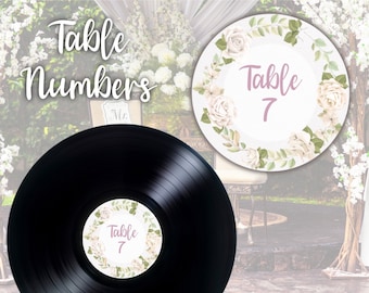 Custom vinyl record label | Table numbers | Wedding Sticker