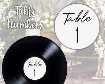 Custom vinyl record label | Table numbers | Wedding Sticker