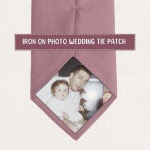 Personalised Photo or Text Tie patch | Wedding | Best Man | father Bride | Groom | Husband gift
