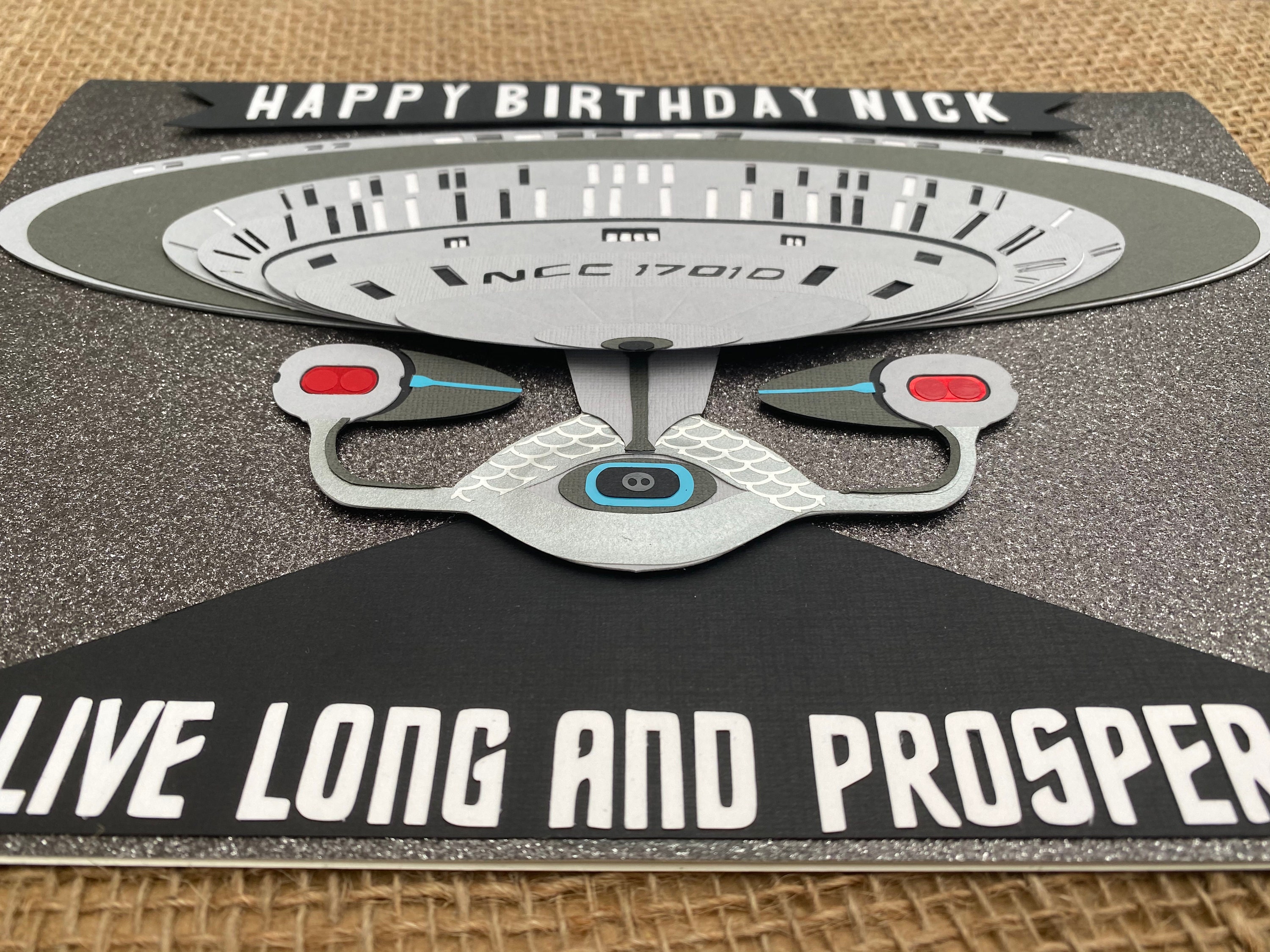 Handmade Star Trek Birthday Card USS Enterprise Live Long Etsy UK