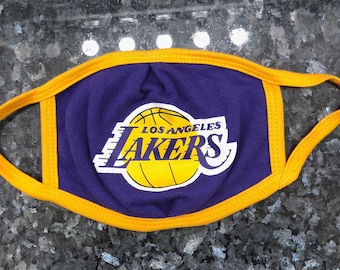 Lakers ansiktsmask 100 % bomull, återanvändbar, tvättbar, Los Angeles Lakers för vuxna (unisex) (en storlek passar de flesta)