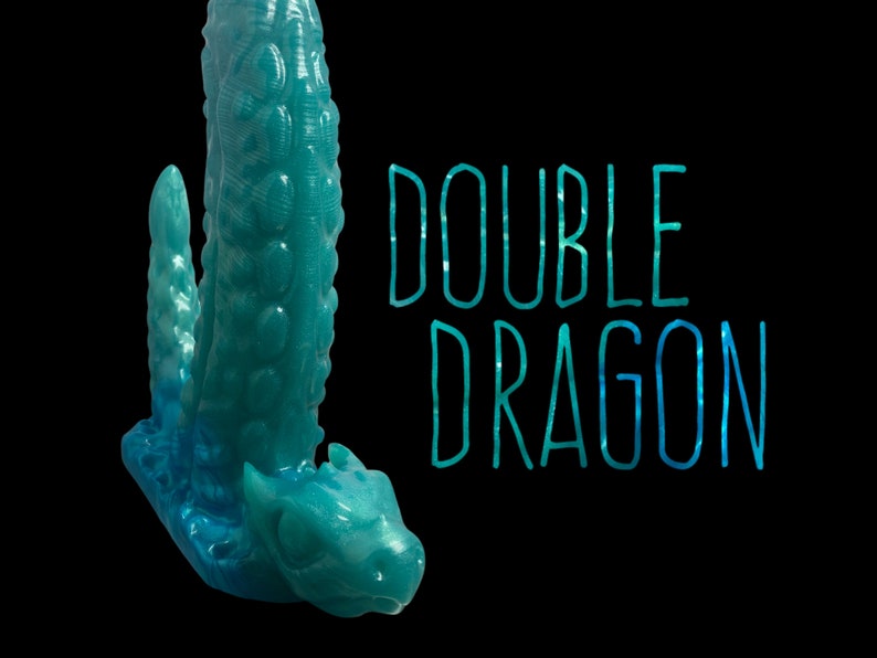 Fantasy Dildo 'DOUBLE DRAGON' 100% Body-Safe Platinum Silicone Dildo 
